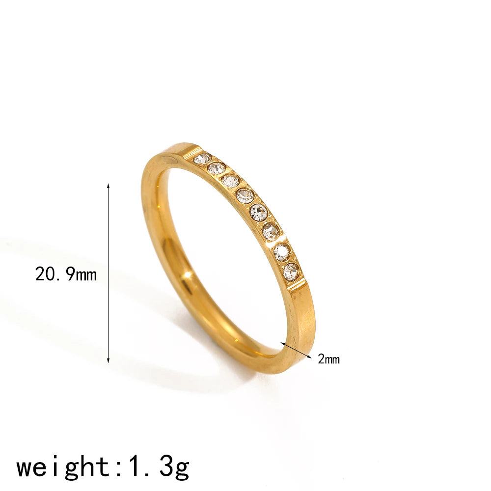 Tarnish Free Dainty Rings Stainless Steel 18K Gold Plated Knuckle Rings for Lady Waterproof Minimalist Gold Rings for Women
