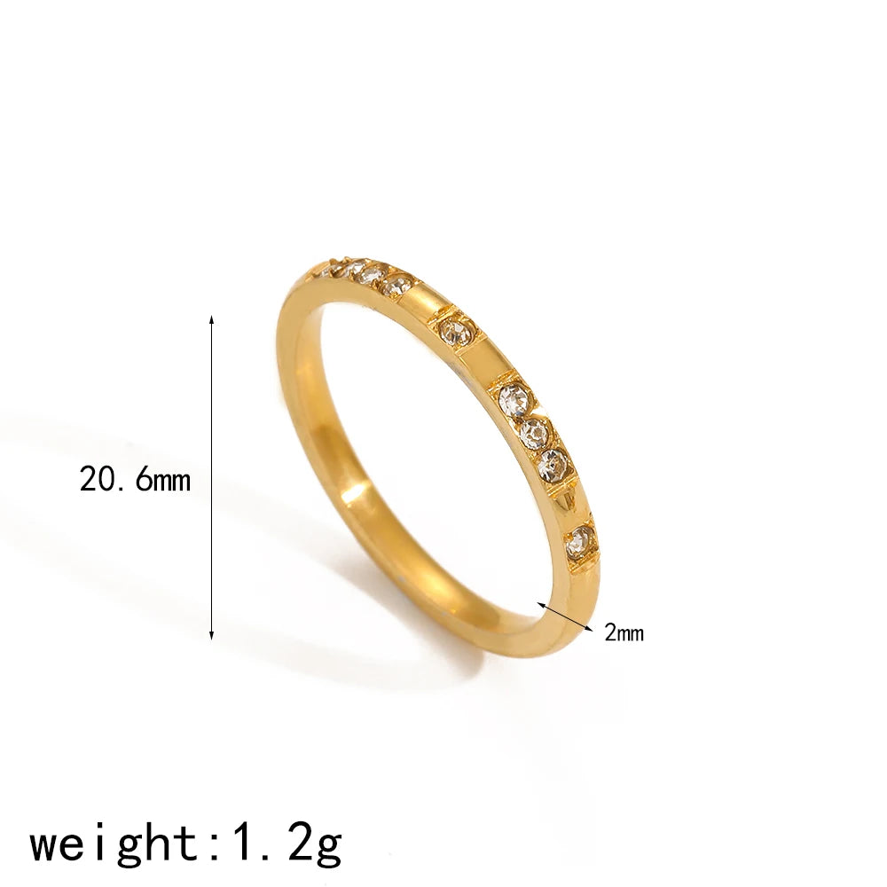 Tarnish Free Dainty Rings Stainless Steel 18K Gold Plated Knuckle Rings for Lady Waterproof Minimalist Gold Rings for Women