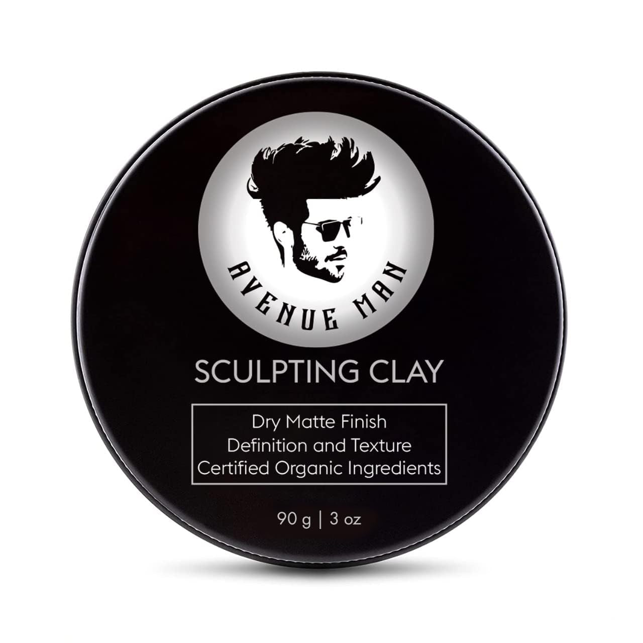 Hair Clay for Men - Matte Finish Sculpting Wax - Strong Hold, Maximum Definition and Textured Control - for All Hair Types - Infused with Beeswax, Kaolin Clay and Argan Oil - 3.0Oz/90G