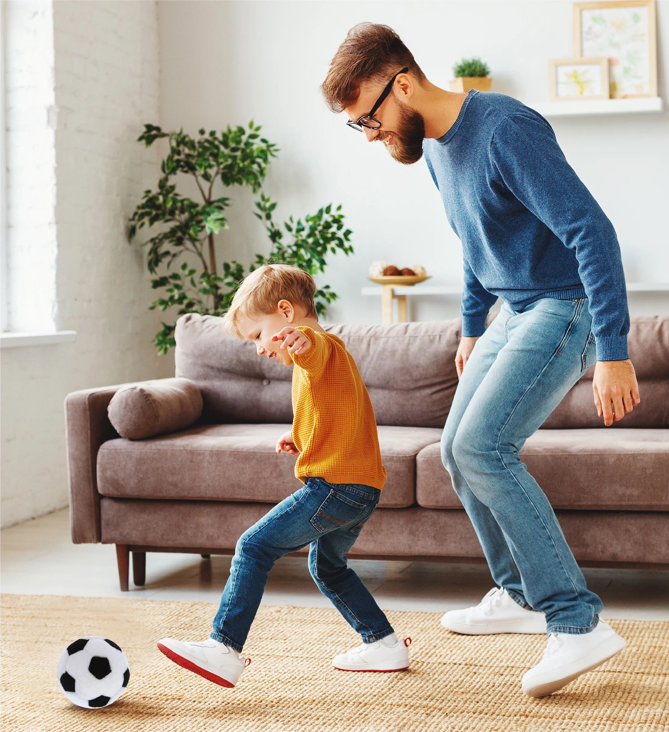 Sport Plush Ball - Small Stuffed Sports Balls for Kids, Cute Squishy Soft Ball Toys for Throwing, Playing Catch, Playtime Plush Balls for Baby Boys and Girls Bedroom Decor - 3 Inch Soccer Ball