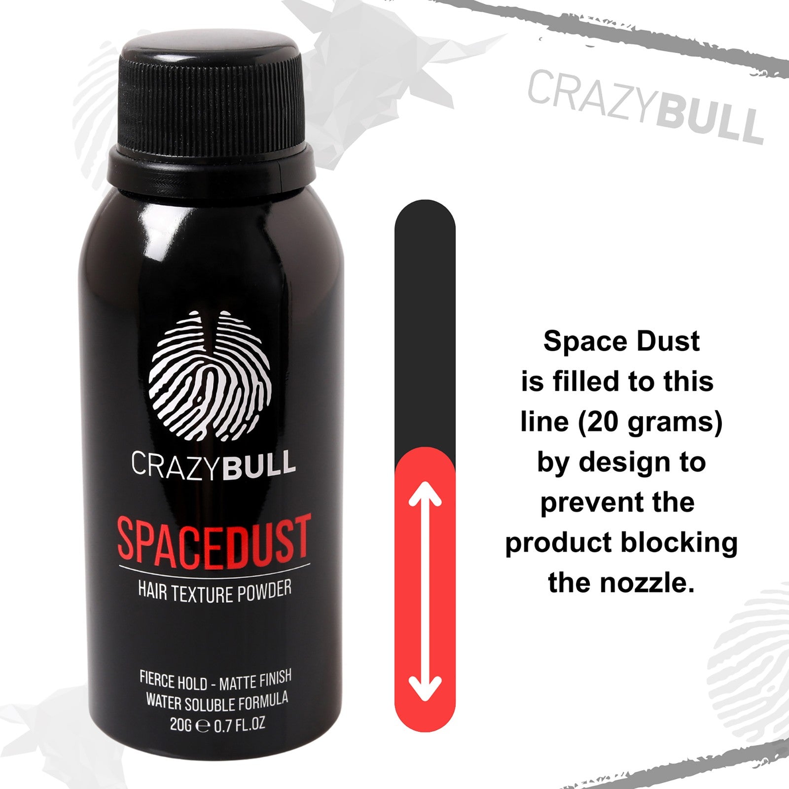 2 Pack Spacedust Hair Texture Powder by Crazy Bull Hair for Men - 0.7 Oz Powder