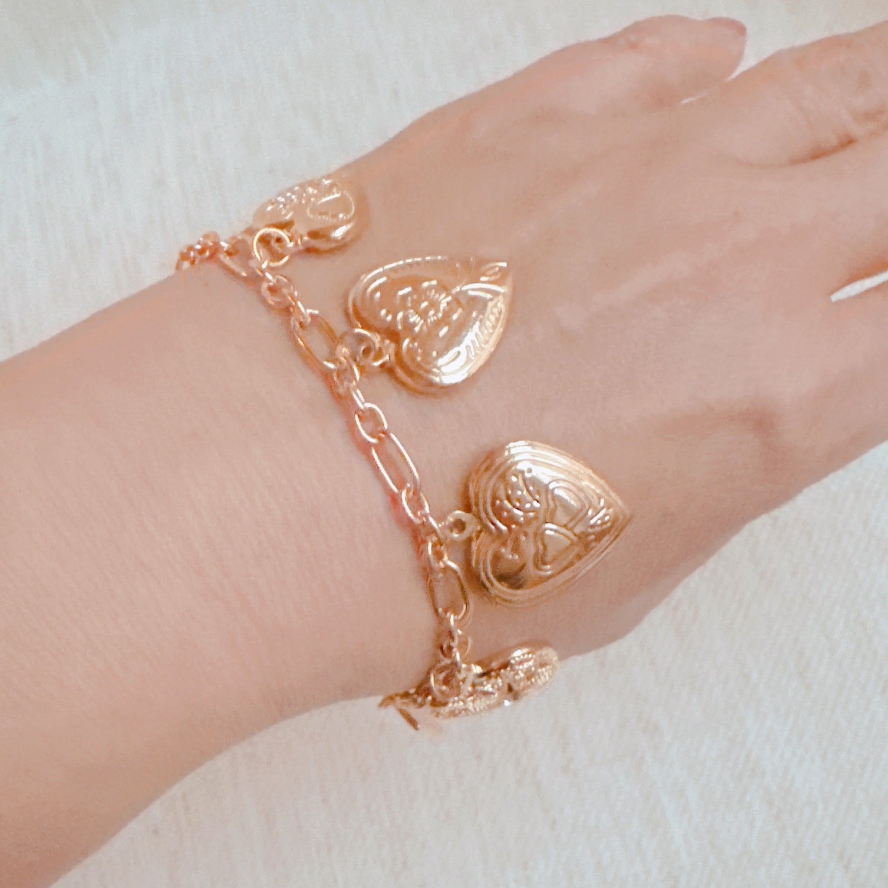 Heart Lockets Multi Charm Bracelet