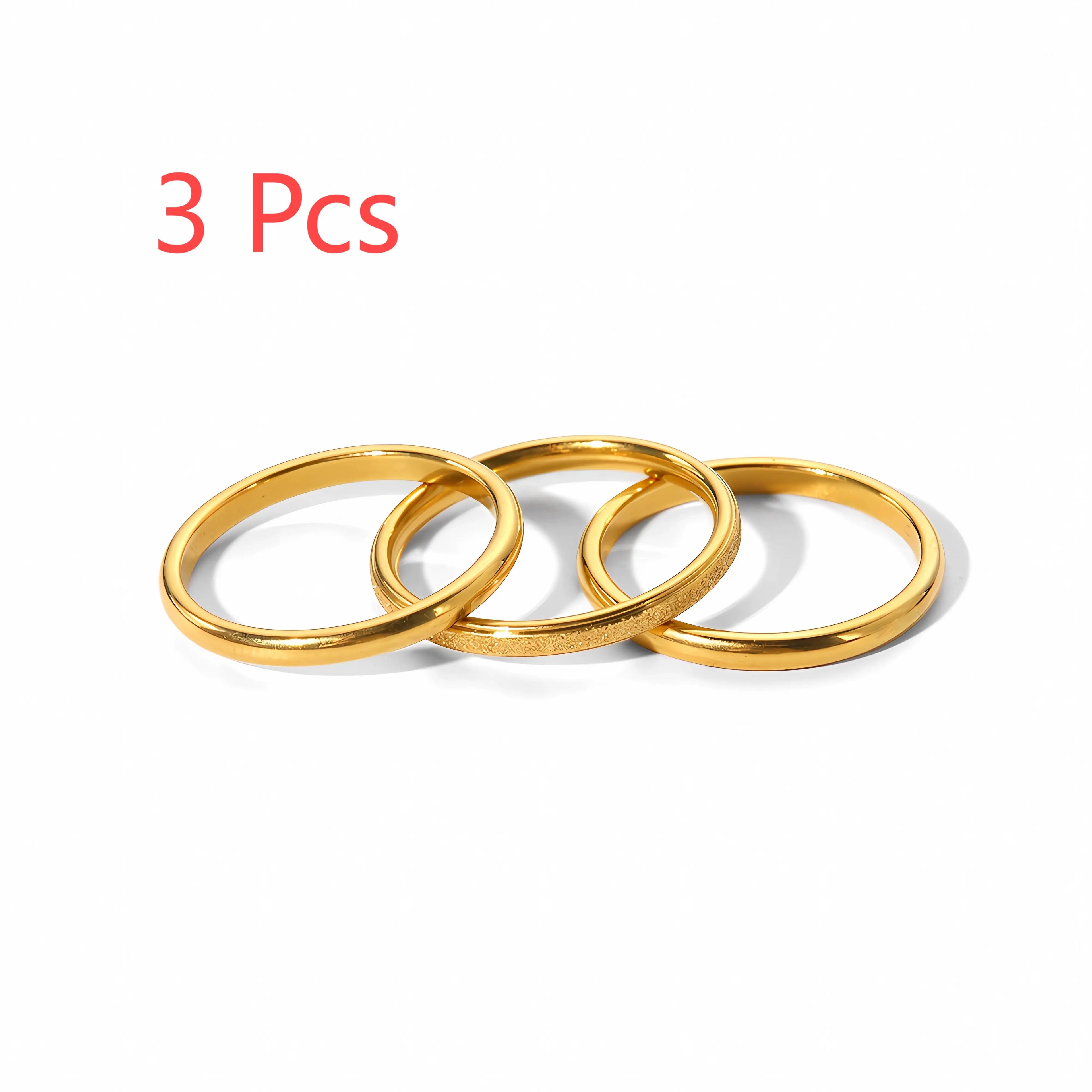 Tarnish Free Dainty Rings Stainless Steel 18K Gold Plated Knuckle Rings for Lady Waterproof Minimalist Gold Rings for Women