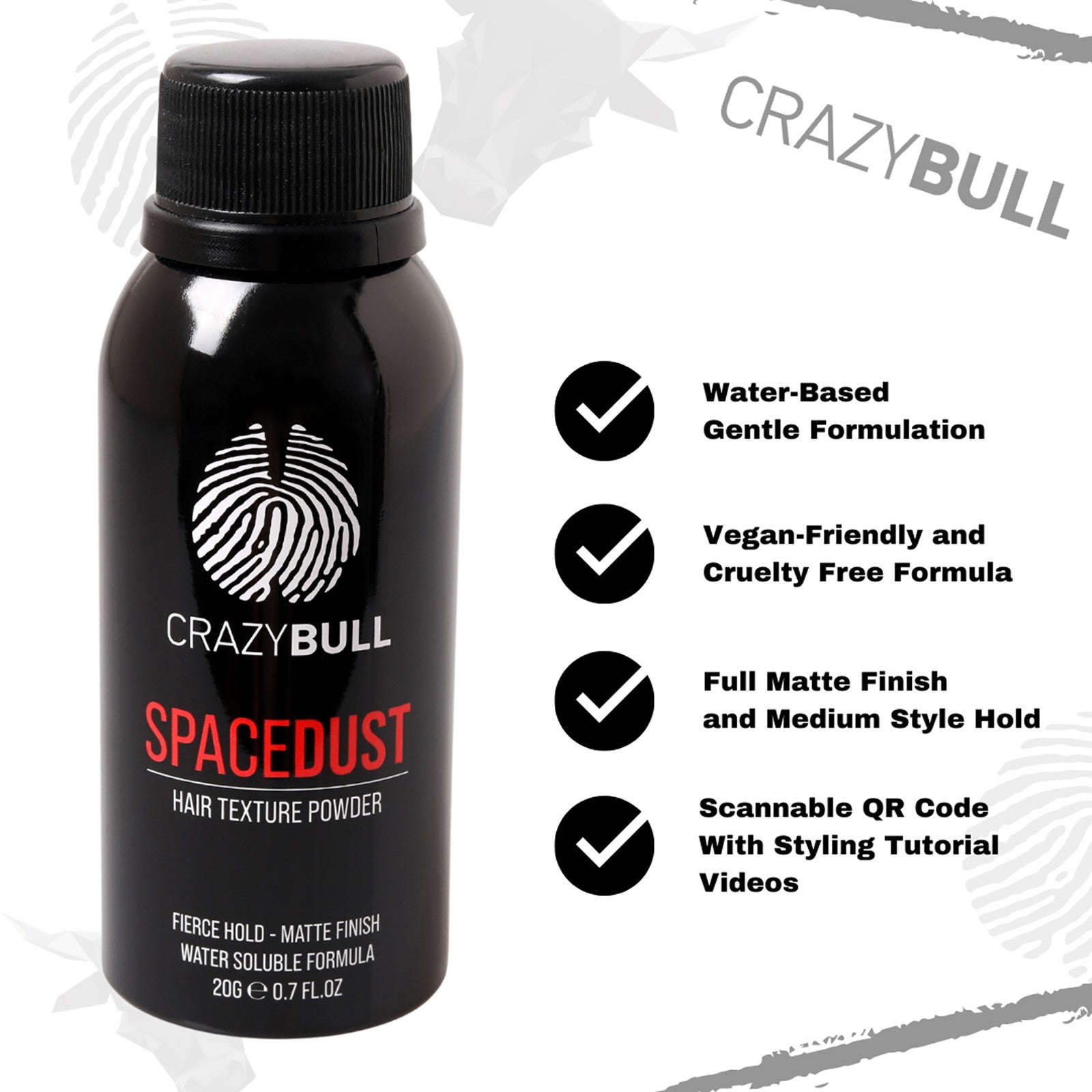 2 Pack Spacedust Hair Texture Powder by Crazy Bull Hair for Men - 0.7 Oz Powder